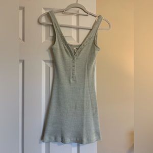 Green/grey mini dress with snap top